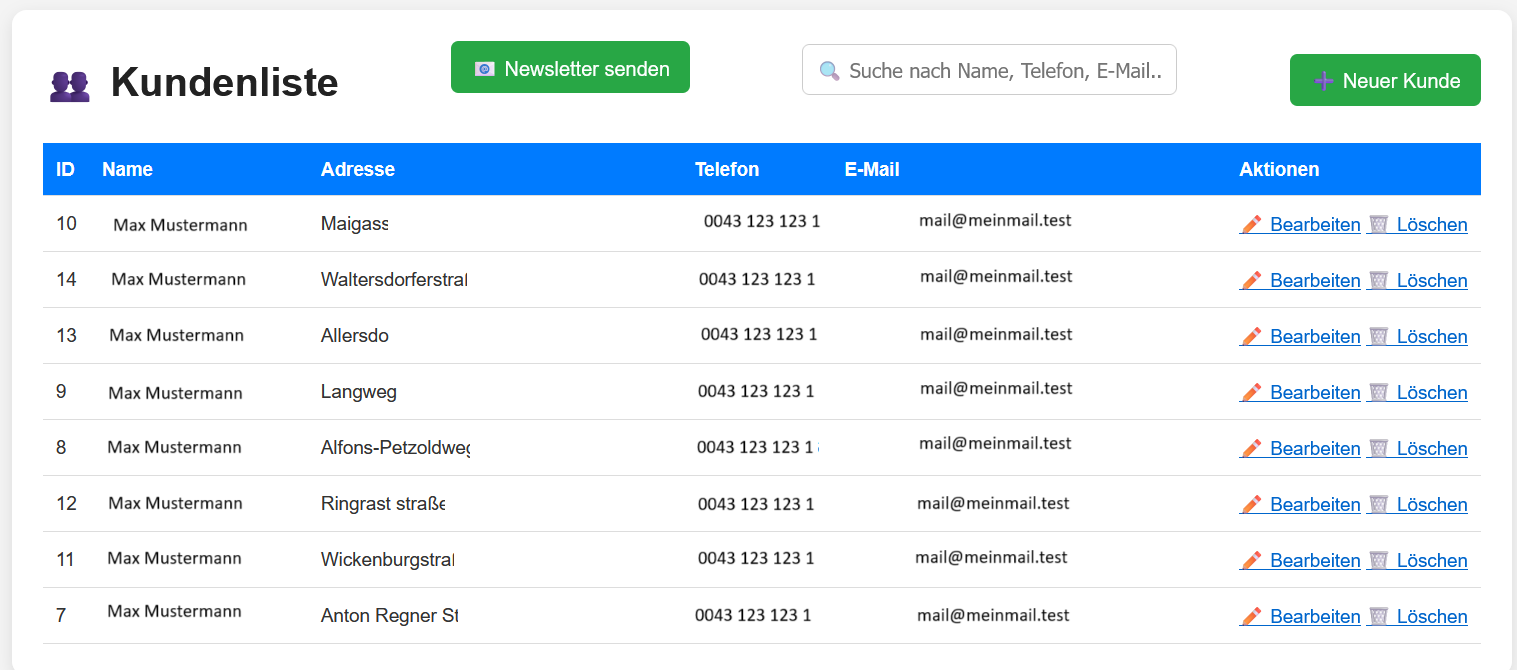 Kundenliste